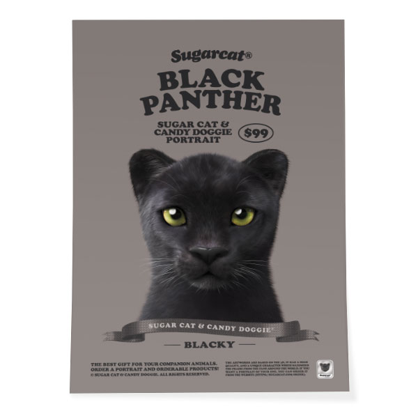 Blacky the Black Panther New Retro Art Poster