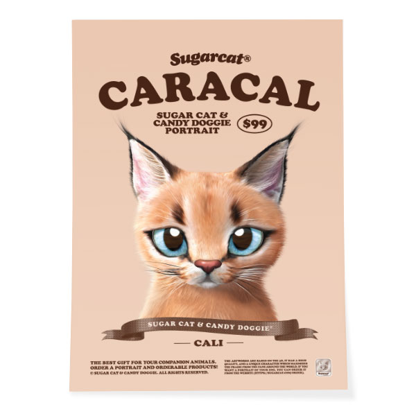 Cali the Caracal New Retro Art Poster