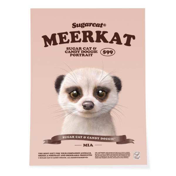 Mia the Meerkat New Retro Art Poster