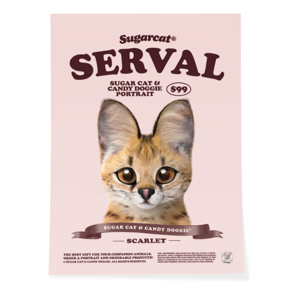 Scarlet the Serval New Retro Art Poster