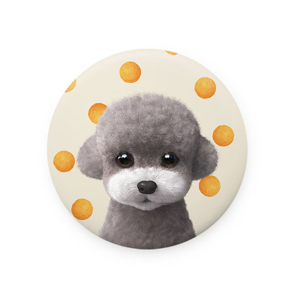 Earlgray the Poodle&#039;s Cheese Ball Mirror Button