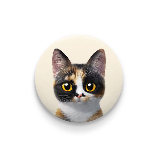 Mayo the Tricolor cat Pin/Magnet Button