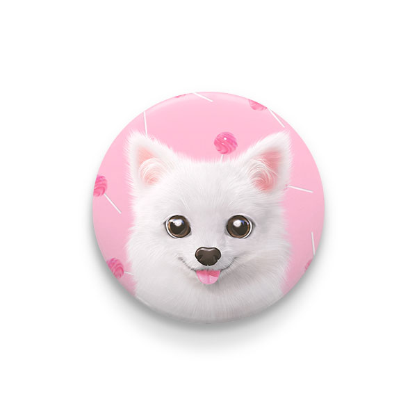 Dubu the Spitz’s Cherry Candy Pin/Magnet Button
