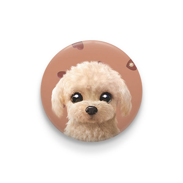 Renata the Poodle’s Heart Chocolate Pin/Magnet Button
