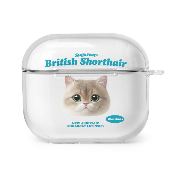Christmas the British Shorthair TypeFace AirPods 3 Clear Hard Case