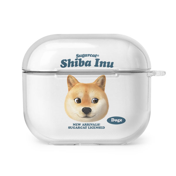 Doge the Shiba Inu TypeFace AirPods 3 Clear Hard Case