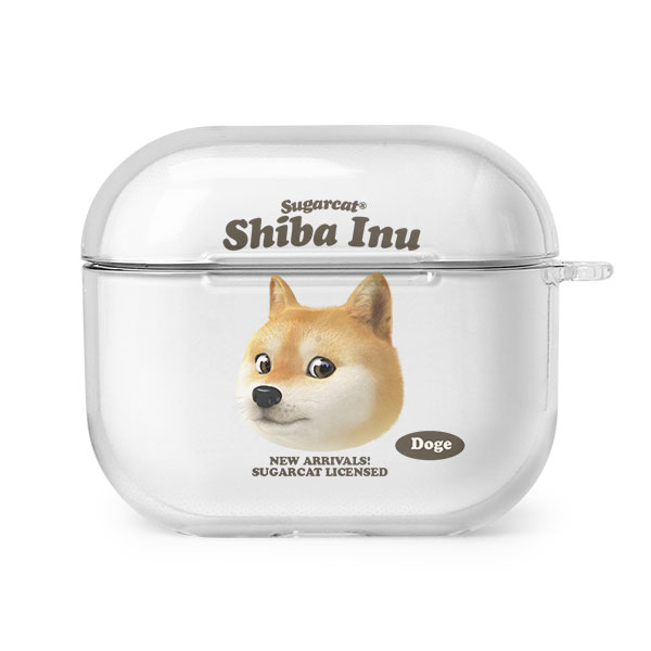 Doge the Shiba Inu (GOLD ver.) TypeFace AirPods 3 Clear Hard Case