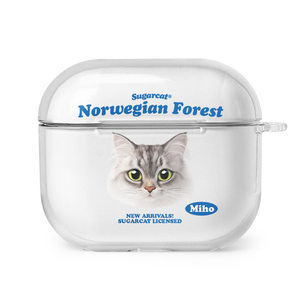 Miho the Norwegian Forest TypeFace AirPods 3 Clear Hard Case