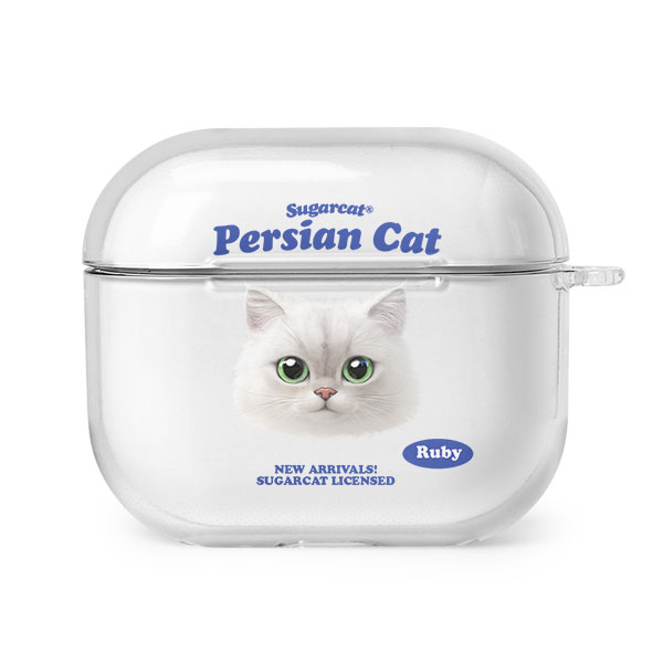 Ruby the Persian TypeFace AirPods 3 Clear Hard Case