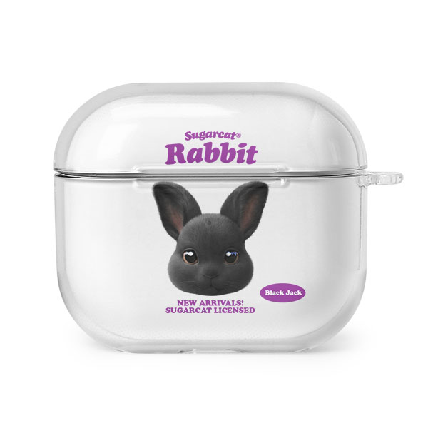Black Jack the Rabbit TypeFace AirPods 3 Clear Hard Case