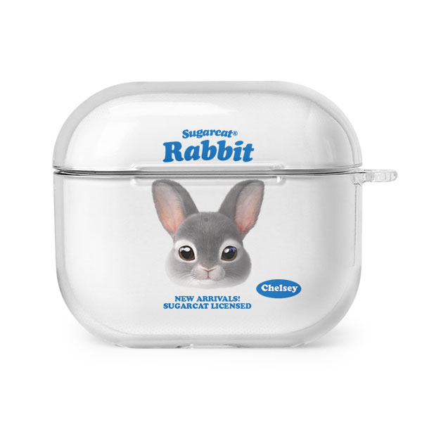 Chelsey the Rabbit TypeFace AirPods 3 Clear Hard Case