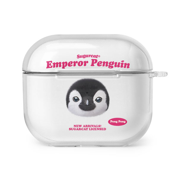 Peng Peng the Baby Penguin TypeFace AirPods 3 Clear Hard Case