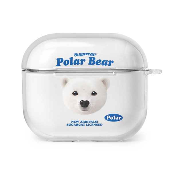 Polar the Polar Bear TypeFace AirPods 3 Clear Hard Case