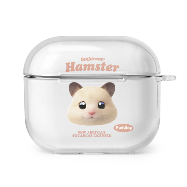 Pudding the Hamster TypeFace AirPods 3 Clear Hard Case