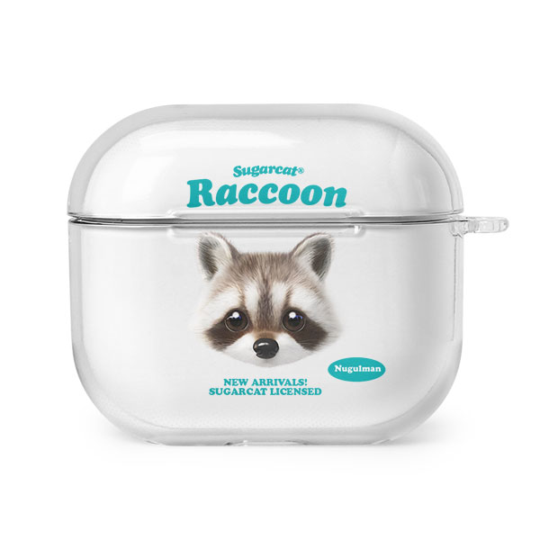 Nugulman the Raccoon TypeFace AirPods 3 Clear Hard Case