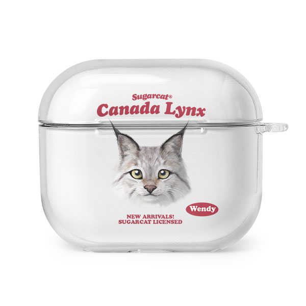 Wendy the Canada Lynx TypeFace AirPods 3 Clear Hard Case
