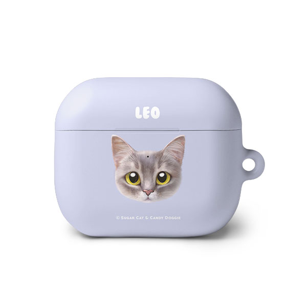 Leo the Abyssinian Blue Cat Face AirPods 3 Hard Case