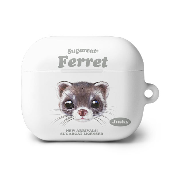 Jusky the Ferret TypeFace AirPods 3 Hard Case
