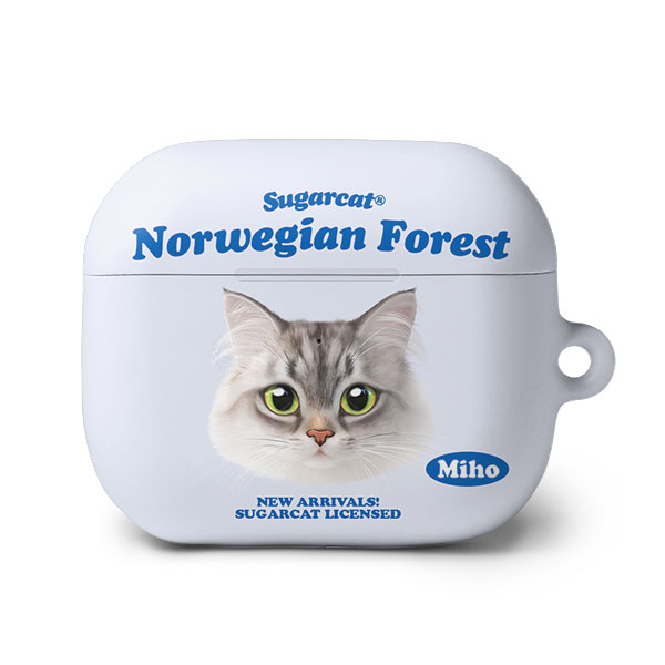 Miho the Norwegian Forest TypeFace AirPods 3 Hard Case