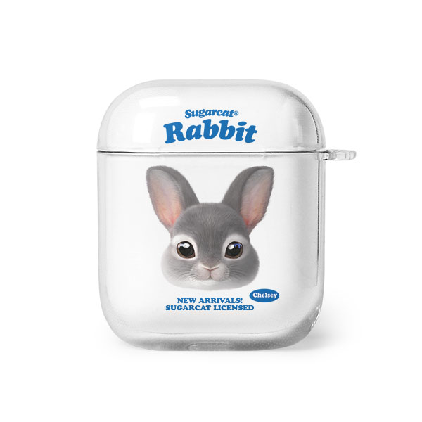 Chelsey the Rabbit TypeFace AirPod Clear Hard Case