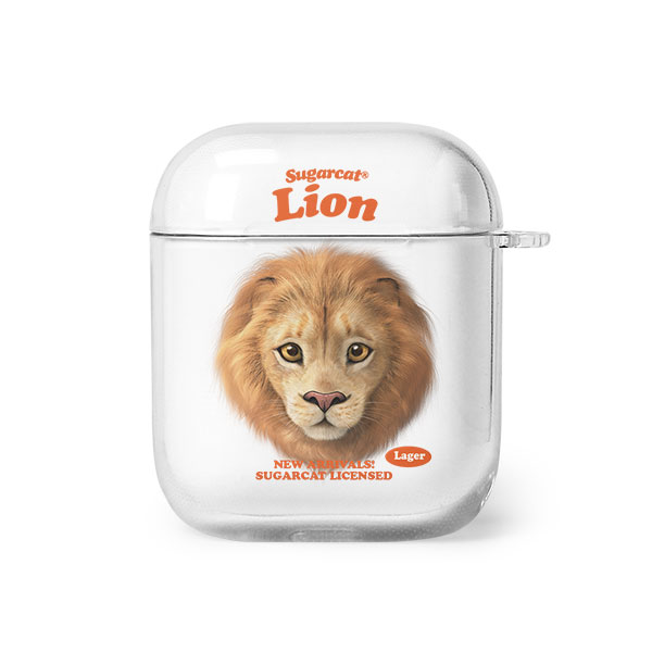 Lager the Lion TypeFace AirPod Clear Hard Case