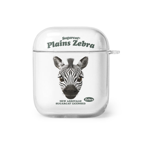 Zebra the Plains Zebra TypeFace AirPod Clear Hard Case