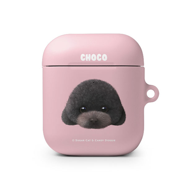 Choco the Black Poodle Face AirPod Hard Case