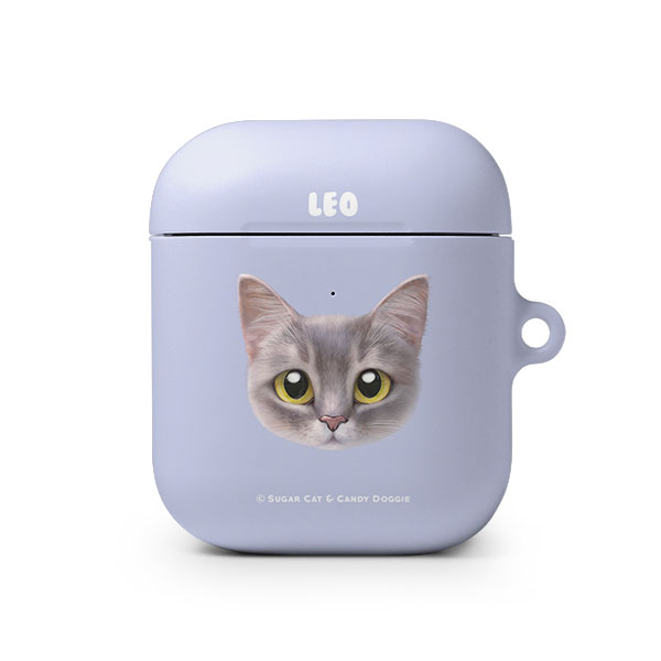 Leo the Abyssinian Blue Cat Face AirPod Hard Case