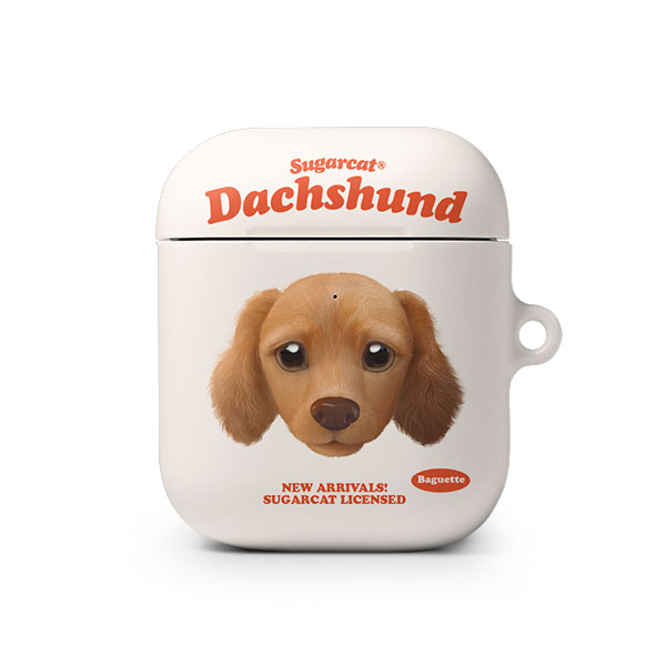 Baguette the Dachshund TypeFace AirPod Hard Case