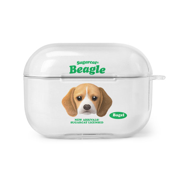 Bagel the Beagle TypeFace AirPod PRO Clear Hard Case