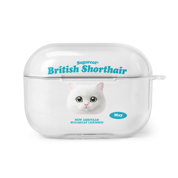 May the British Shorthair TypeFace AirPod PRO Clear Hard Case