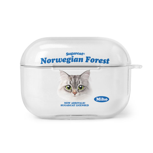 Miho the Norwegian Forest TypeFace AirPod PRO Clear Hard Case