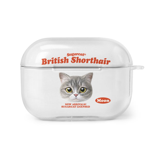 Moon the British Cat TypeFace AirPod PRO Clear Hard Case
