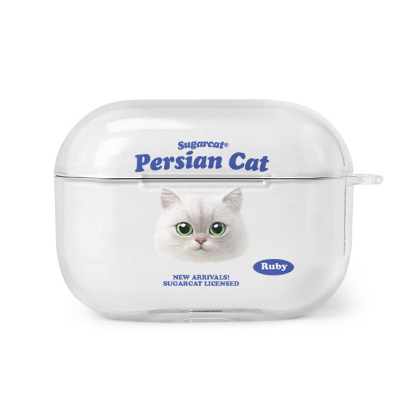 Ruby the Persian TypeFace AirPod PRO Clear Hard Case