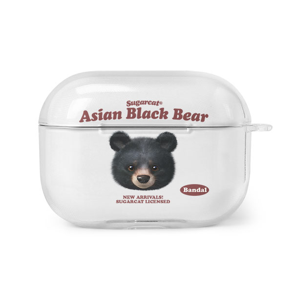 Bandal the Aisan Black Bear TypeFace AirPod PRO Clear Hard Case