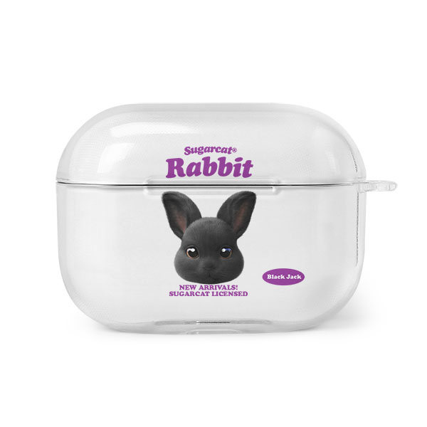 Black Jack the Rabbit TypeFace AirPod PRO Clear Hard Case