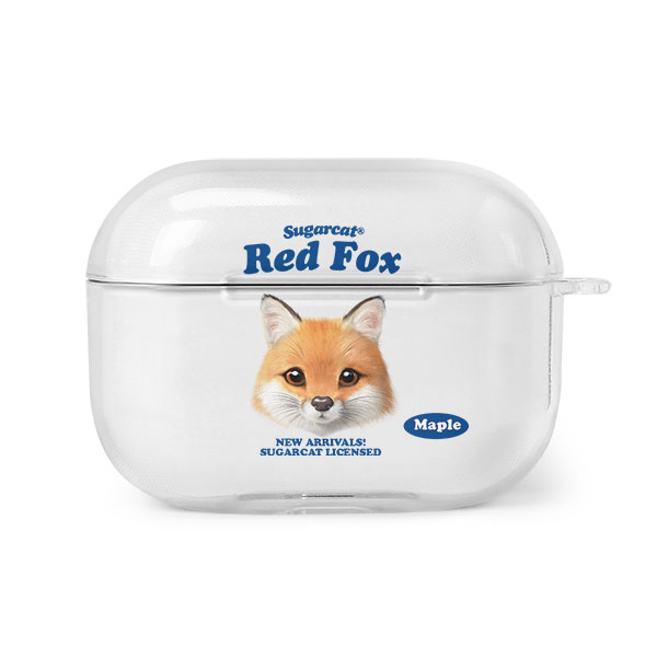 Maple the Red Fox TypeFace AirPod PRO Clear Hard Case