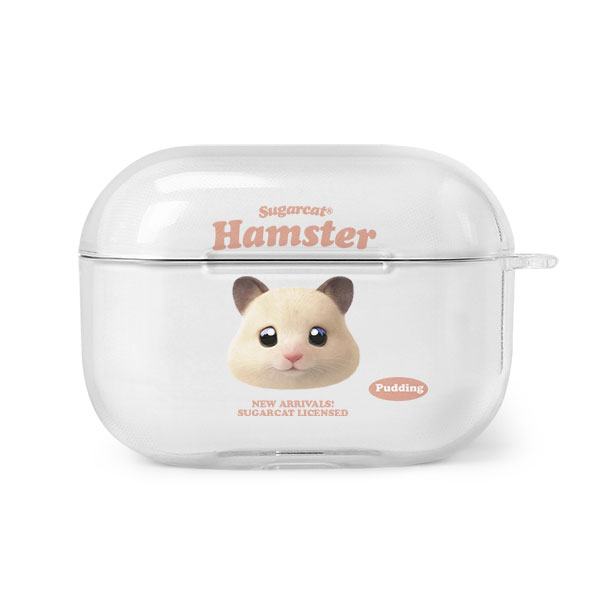 Pudding the Hamster TypeFace AirPod PRO Clear Hard Case