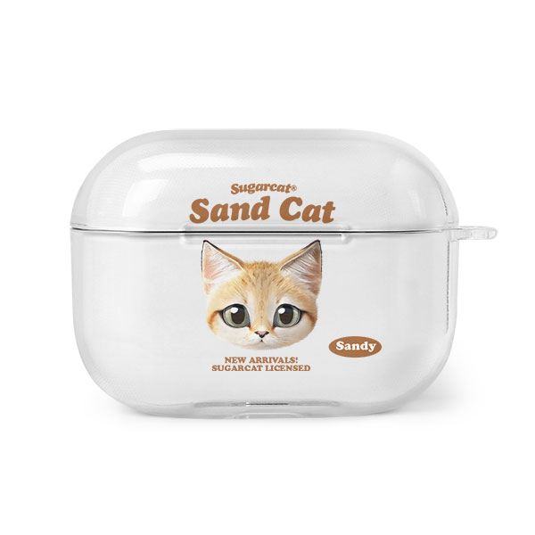 Sandy the Sand cat TypeFace AirPod PRO Clear Hard Case