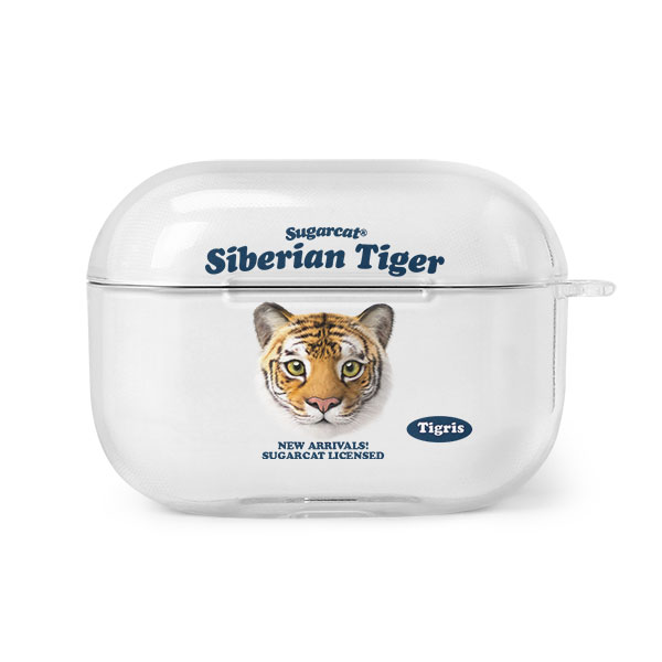Tigris the Siberian Tiger TypeFace AirPod PRO Clear Hard Case