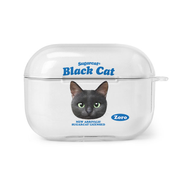 Zoro the Black Cat TypeFace AirPod PRO Clear Hard Case