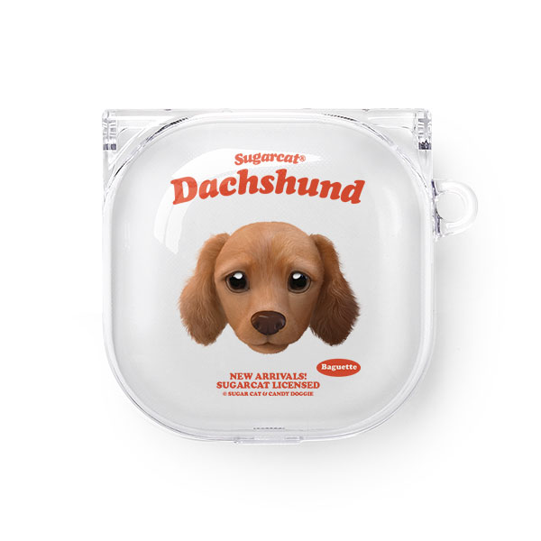 Baguette the Dachshund TypeFace Buds Pro/Live Clear Hard Case