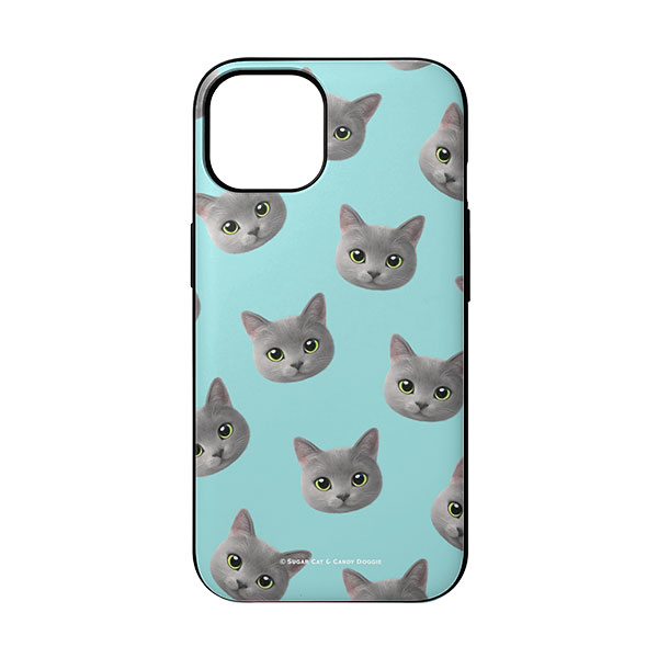 Chico the Russian Blue Face Patterns Door Bumper Case