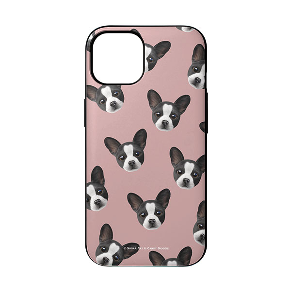 Franky the French Bulldog Face Patterns Door Bumper Case