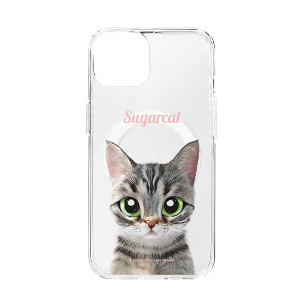 Momo the American shorthair cat Simple Clear Gelhard Case (for MagSafe)