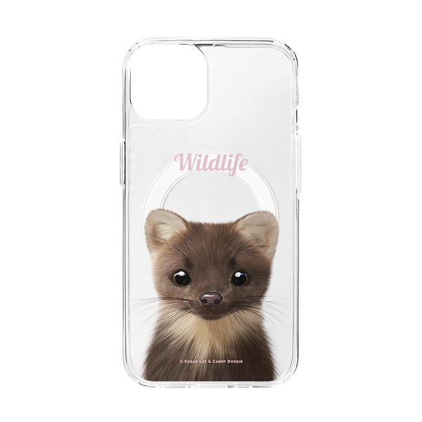 Minky the American Mink Simple Clear Gelhard Case (for MagSafe)
