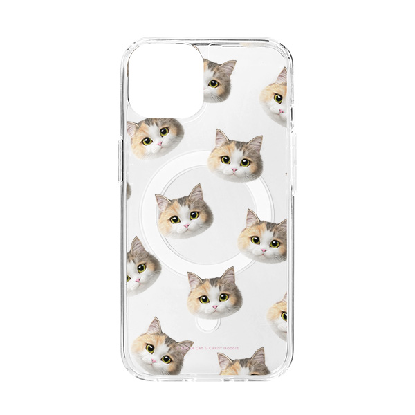 Gucci the Munchkin Face Patterns Clear Gelhard Case (for MagSafe)
