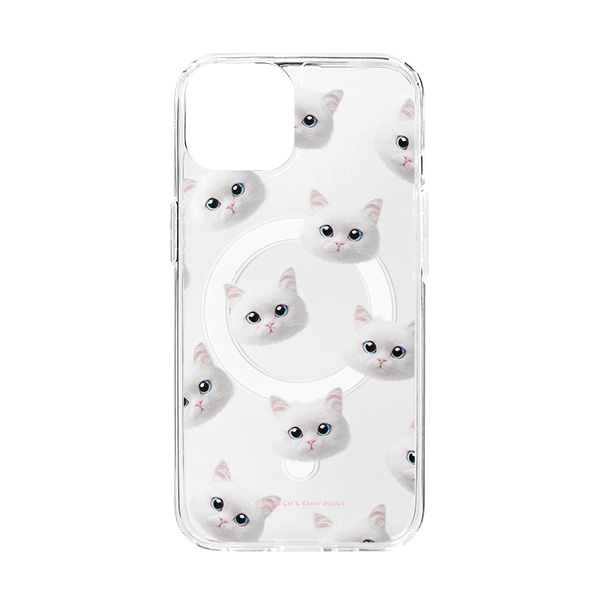 Miho Face Patterns Clear Gelhard Case (for MagSafe)