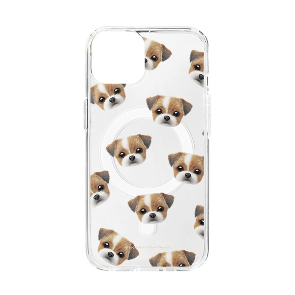 Peace the Shih Tzu Face Patterns Clear Gelhard Case (for MagSafe)