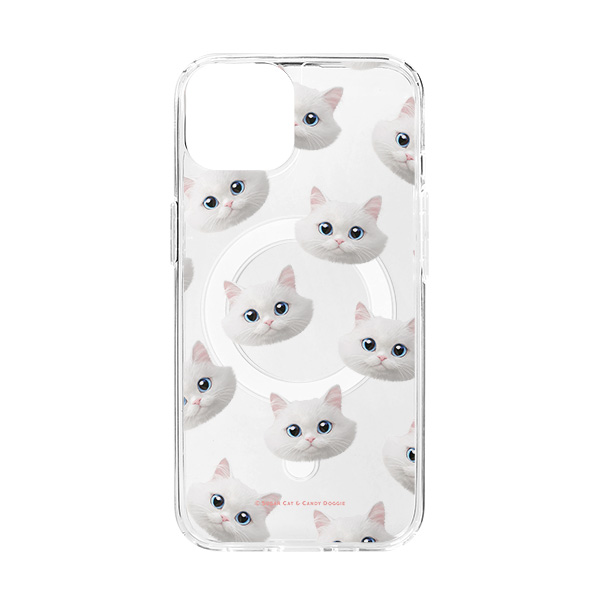 Soondooboo Face Patterns Clear Gelhard Case (for MagSafe)